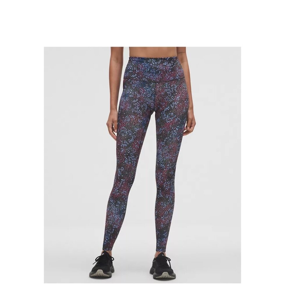 NWT Lululemon Wunder Train High-Rise Tight 28" Cosmic Leopard Multi Sz 8